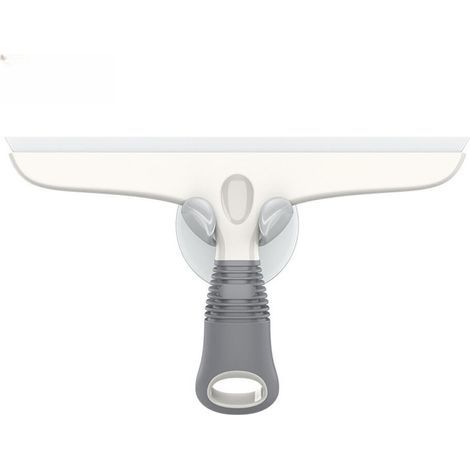 Blanc et Gris，Raclette Vitre Silicone avec Support Ventouse, Raclette Vitre Professionnel pour PareBrise de Voiture, Fenêtre, Porte de Douche, Salle de Bain