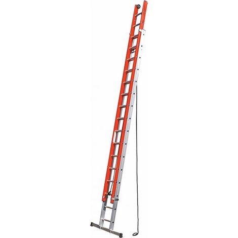 Scala a sfilo isolante in vetroresina - 2 tronchi con fune - Altezza aperta 6.45m - SCA3051N/12V