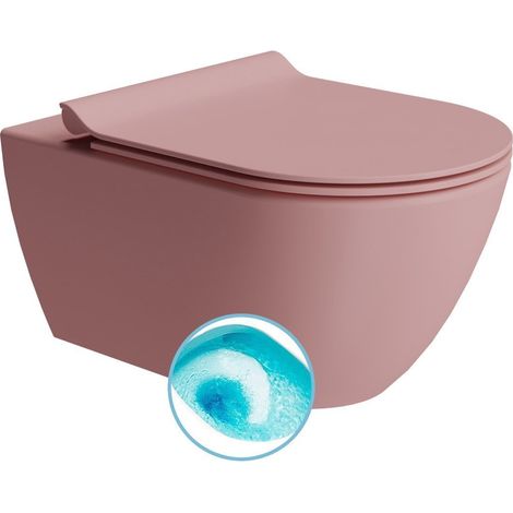 WC suspendu PURA, Swirlflush, 36x55cm, blush double mat (1/4)