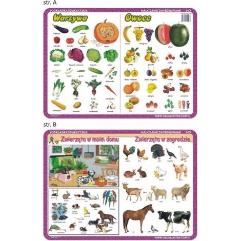 Tapete educativo 003 - Verduras, frutas, animales