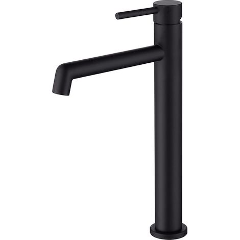 Kibath Grifo de Lavabo Alto monomando OSO acabado NEGRO mate fabricado en latón (1/5)