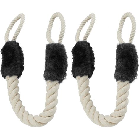Lot de 2 butees de porte en corde noires (1/5)