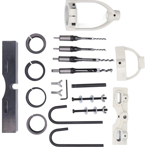 Perceuse à colonne gabarit de mortaise, guide de perçage carré, positionneur de tenonnage, outil de menuiserie pour machine à mortaiser, jeu complet. (1/5)