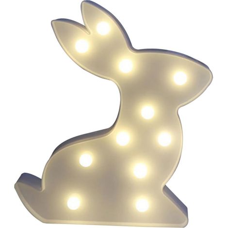Lampe de Chevet LED Lapin Créative Sans Pile Veilleuse de Bureau Ambiance USB pour Chambre et Fête (1/5)