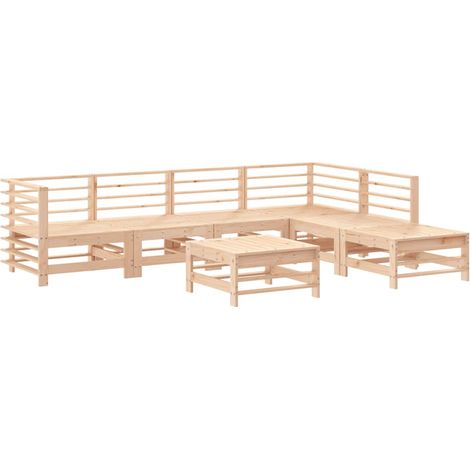 Maison Exclusive - 7-tlg. Garten-Lounge-Set Massivholz Kiefer (1/5)