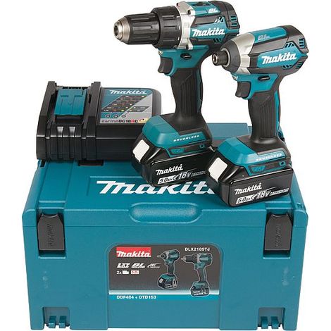 Ensemble d'outils Makita DLX2189TJ (DDF484 + DTD153) 18 V 2x5 0 Ah accu.