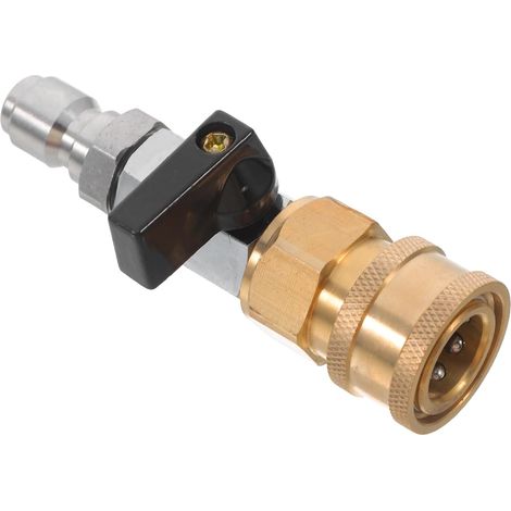 Vanne D'arrêt en Acier Inoxydable 3/8 Raccords Rapides pour Laveur de Voitures, Facile à Utiliser, pour Lavage de Carrosseries et Pneus (1/5)