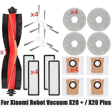 Filtre pour aspirateur brosse pour aspirateur Filtre de brosse pour aspirateur filtre de Suitable Robot Aspirateur X20+/X20Plus Main Brosse Filtre – Sac à poussière – Serpillière de remplacement Acces (1/5)