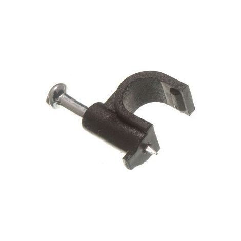 One Stop DIY Lot de 250 clips de câble ronds noirs avec broches 7 mm