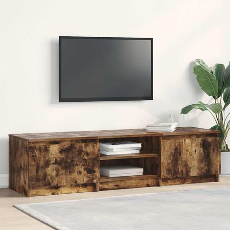 vidaXL TV Cabinet Smoked Oak 140x40x35,5 cm Engineered Wood (1/5)