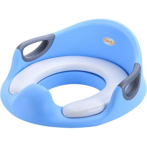 Réducteurs de toilette Enfant, Apprentissage de la propreté, sécurité antidérapante, assise rembourrée, Bébé Potty pour garçons et filles, pour Toilette ronds et ovales, Bleu (1/5)