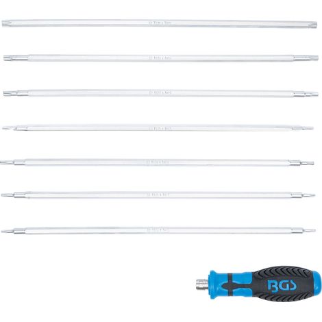 BGS Schraubendreher-Satz mit Wechselklingen T-Profil (für Torx) / T-Profil (für Torx) mit Bohrung 8tlg. - 2326 (1/2)