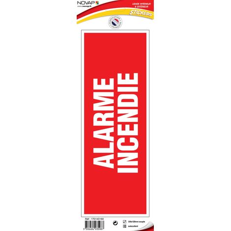 Panneau Alarme incendie - Vinyle adhésif 330x120mm - 4035987