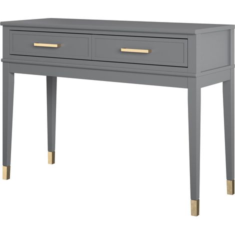 Westerleigh-Table console avec 2 tiroirs en MDF gris