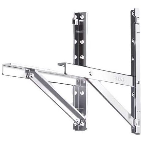HOXILEELEO - esterno di Supporto per il condizionatore d'aria in acciaio inox 304 – Struttura triangolare è stabile – Capacità di carico : 100 kg – Compatibile con Midea e Gree (1/5)