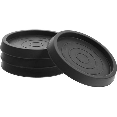 Lot de 4 patins antidérapants pour meubles, protections rondes pour pieds de meubles. Matière : caoutchouc noir. Forme ronde. Pour protéger les sols et les meubles grâce à leur système antidérapant. (1/5)