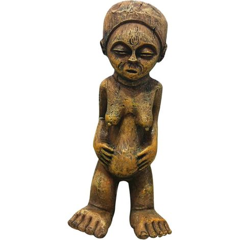 Statue Africaine Moderne Résine Figurine Décorative Féminine pour Intérieur Sculpture de Déesse Enceinte Ornement de Bureau Polyvalent (1/5)