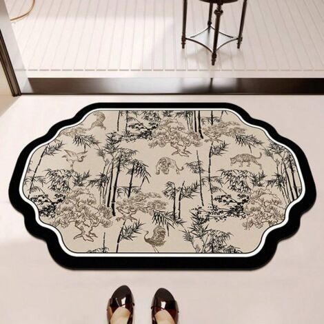 Tapis de bain, tapis de jardin, antidérapant, à séchage rapide, paillasson de forme irrégulière, tapis décoratif pour entrée – 40 x 60 cm (1/3)