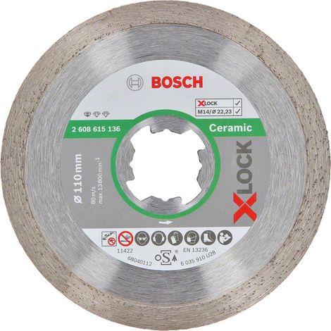 Bosch X-LOCK  disco diamantato  Standard for  Ceramic 110  x 22,23  x 1,6  x 7,5  mm -  2608615136