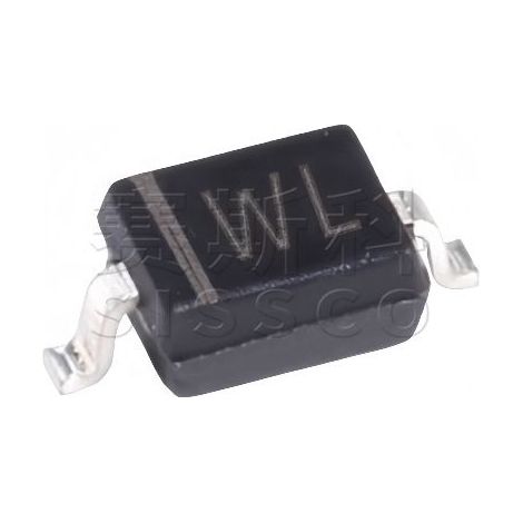 Diode Zener SMD 0,5 W 18 V Changjiang Electronics BZT52C18S, sérigraphiée WL, boîtier SOD-323, composant électronique, puce, 5 pièces, emballée et expédiée.