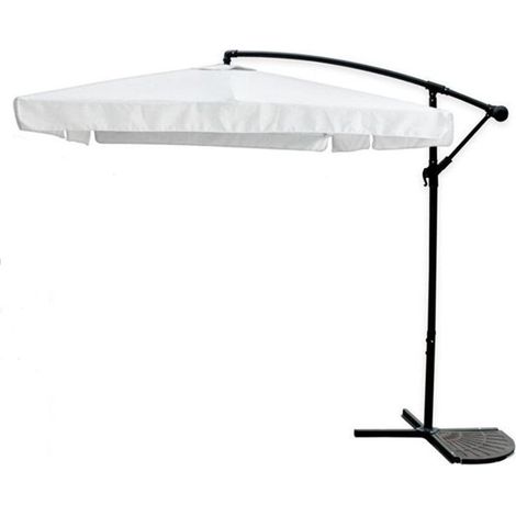 Trade Shop - OMBRELLONE BRACE LATERALE DA GIARDINO 3X3MT SCHUTZ SOLE BIANCO MIT BASE 223218 - (1/5)