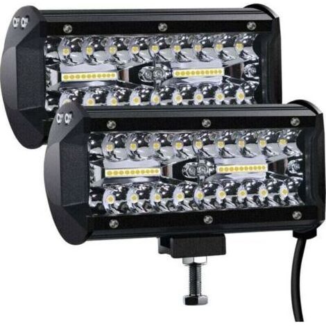 Phare de travail LED 12V 400W – 27,000 lumens – Étanche IP67 – Aluminium moulé – Pour camions, SUV, bateaux (lot de 2) - 000lm (1/4)