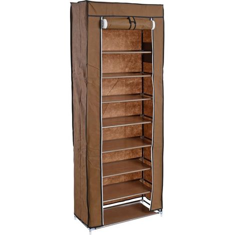 Schuhschrank Stoffschrank Schuhregal Schuhablage Schuhständer Kleiderständer Braun