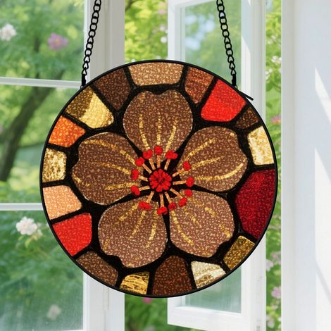 Suspension en vitrail - Attrape-soleil unique pour maison, décoration fenêtre élégante, cadeau Noël, Anniversaire pour femme, homme, professeur 9cm (1/5)