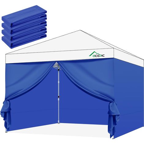 Lot de 4 parois latérales pour tonnelle, imperméable, 3 x 3 m, 99% de Protection UV, Seulement 4 (Bleu, 3m3m) (1/5)