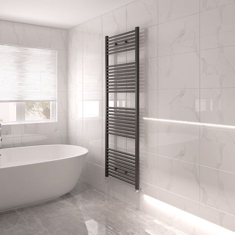 Bathroom Mordern Heated Towel Rail Radiator Central Heating Ladder Warmer 1800x600mm Anthracite Straight