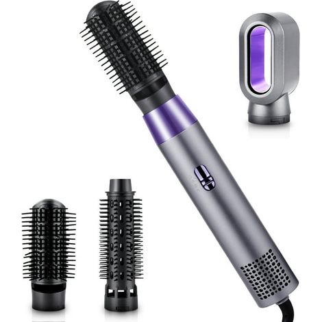 Brosse soufflante 3 en 1 amovible, sèche-cheveux lisseur et boucleur pour coiffer, sécher et lisser les cheveux (1/4)