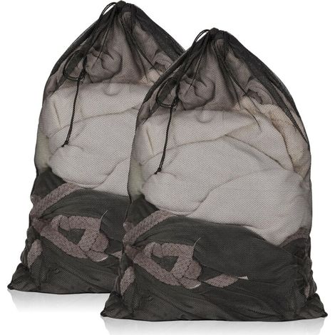 Set mit 2 Wäschenetzen, 58 x 86 cm, strapazierfähige Wäschenetze für Studenten, Studentenwohnheime, Reisen, Zuhause und Wohnungen, schwarz (1/4)