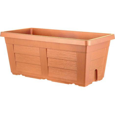 FIORIERA RETTANGOLARE cm 80 x 40 x 34 - cotto chiaro (senza sottovaso) - BAMA