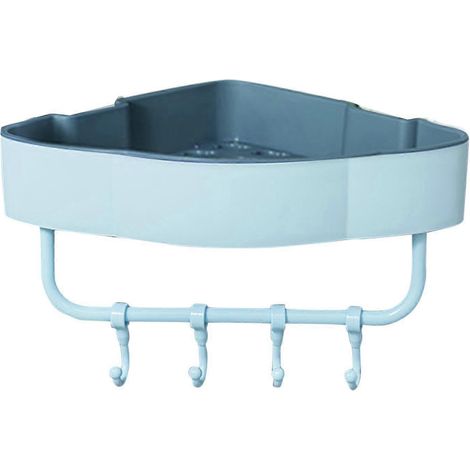 Étagère de douche/rangement mural multifonctionnel auto-adhésive (sans perçage) bleue (1/4)