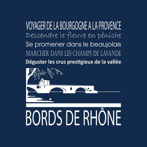 Tableau sur toile bords de Rhône navy 30x30 cm - Impression sur Toile Murale Décorative - Image imprimée en HD sur Toile - Toile sur Châssis en Bois FSC - Fabriqué en France