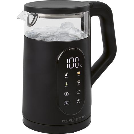 ProfiCook PC-WK 1328 G tetera eléctrica 1,7 L 2200 W Negro, Transparente (1/2)