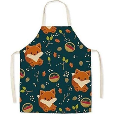 Kids Linen Apron with Cute Pattern for Kitchen, Painting, Gardening (1/3)