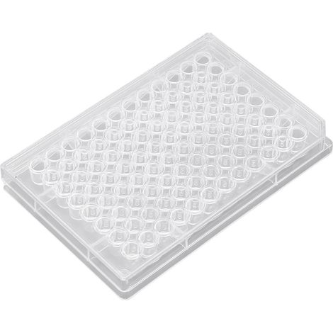 10 Stück Gewebekulturplatten, 96 Wells, transparente Polystyrol-Zellkulturplatten mit Kunststoffdeckel für Labor- und Biologieräume, U-förmiger Boden (1/5)