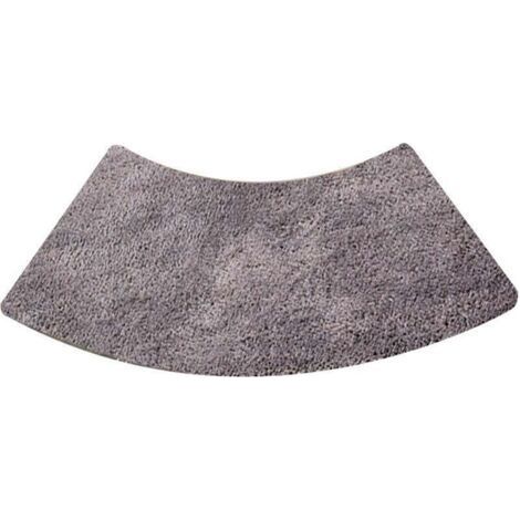INHHUB Scalloped Round Shower Mat, Microfiber Quarter Round Shower Mat, Machine Washable, Non-Slip, Gray, 45x100cm-INHHUB