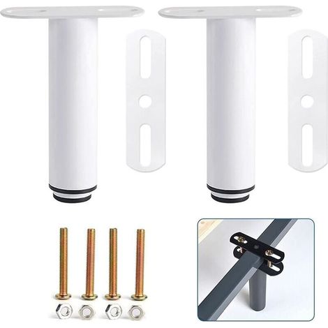 ZVD Lot de 2 Pied de Lit Réglables 18-33cm Blanc Pieds pour Sommier à Lattes Pieds de Meubles pour Armoire Canapé (1/4)