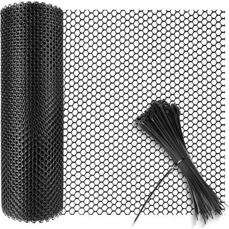 Schwarzer Kunststoff-Gartenzaun 40 cm x 3 m (1/5)