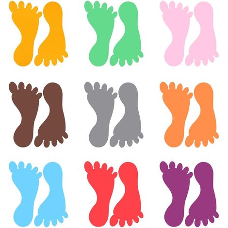 Autocollant Sol Empreinte De Pas 36 Paires D'Autocollants De Sol Décoratifs Couleurs Assorties Pour Carrelage Et Surface Lisse Chambre Salon Placard Faciles À Poser Et Retirer (1/5)