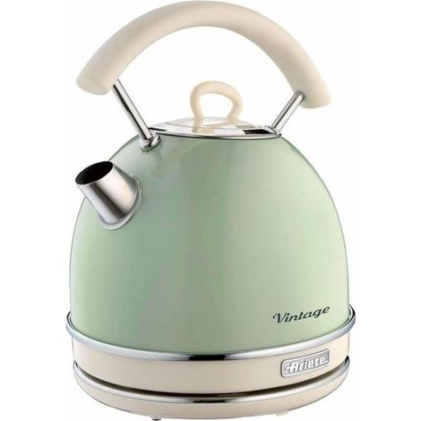 Ariete 2877 Vintage Bollitore elettrico 1,7 L 2000 W acciaio inox base cordless 360° spegnimento automatico filtro anticalcare colore Verde (1/2)