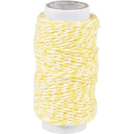Hilo de algodón trenzado de 20 m, color amarillo.