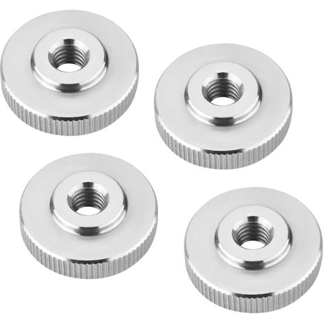 SOTECH Rändelmutter Edelstahl V2A (SS304) metrische Griffmutter mit gerändelten Seitenflächen - 4er Set M8 flache Form DIN 467 (1/5)