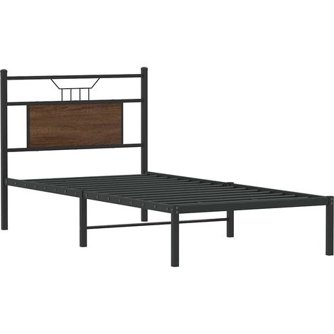 vidaXL Giroletto senza Materasso Rovere Marrone 80x200cm in Truciolato (1/4)