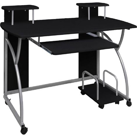 Computertisch Schwarz 110x52x88,5 cm Holzwerkstoff vidaXL (1/5)