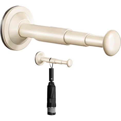 Étendoir à linge télescopique 2 pièces, barre de suspension télescopique pour armoire, support de rangement pour vêtements réglable, blanc crème (1/5)