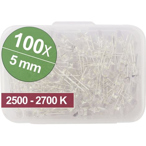 Quadrios LED-Sortiment Warmweiß 5 mm 20 mA 3.0 V (1/3)