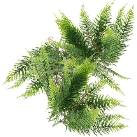 Fougères Artificielles 2 Unités 9 Têtes 50 CM Plastique Vert Naturel Fausses Plantes Décoratives pour Intérieur Extérieur et Fête (1/5)